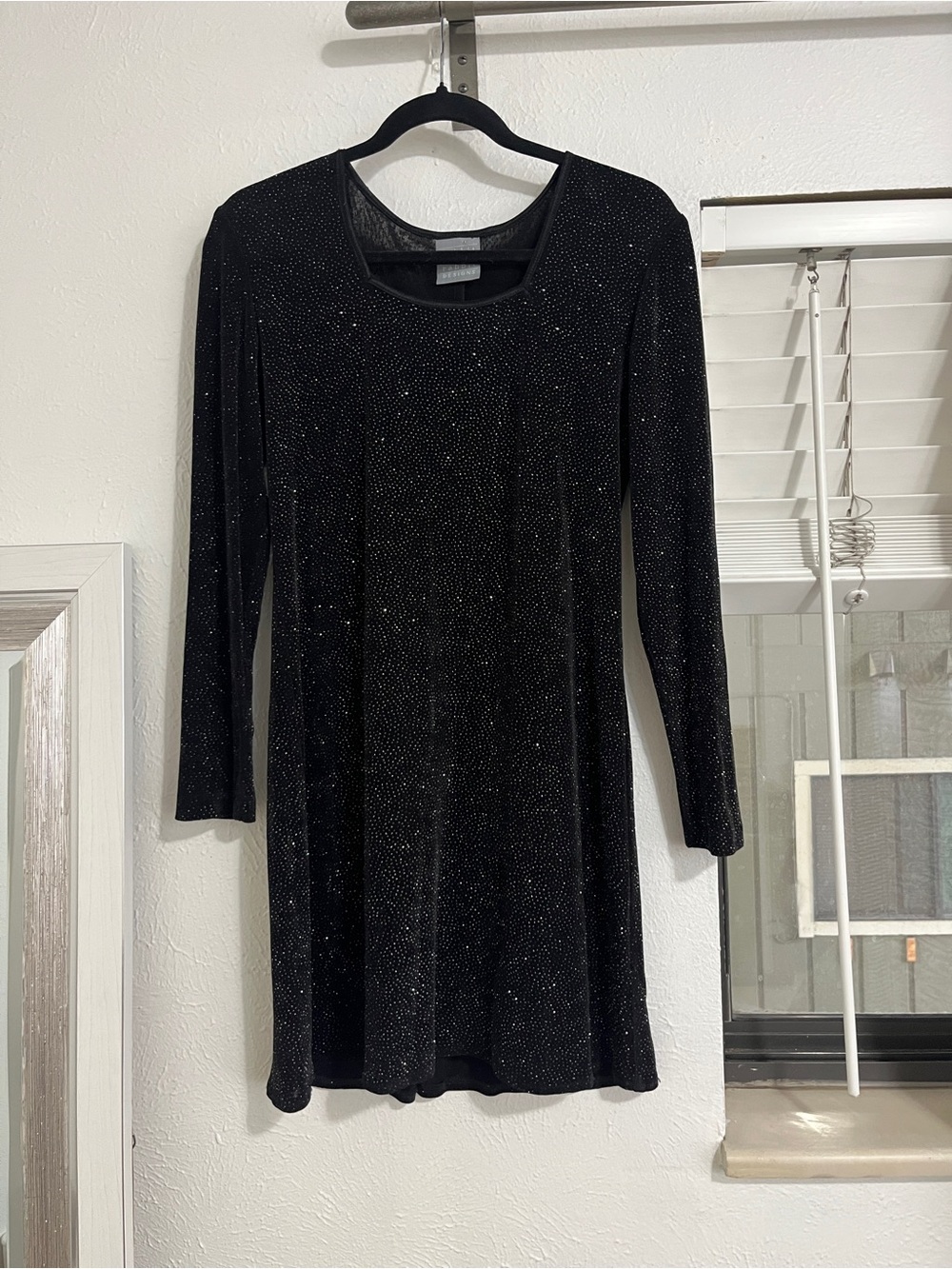 Rabbit Rabbit Rabbit Black Sparkle Long Sleeve Mini Dress